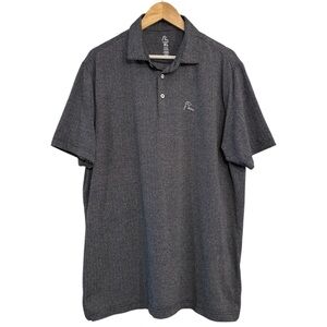 Rhoback Charcoal Herringbone Print Polo Shirt Size XL